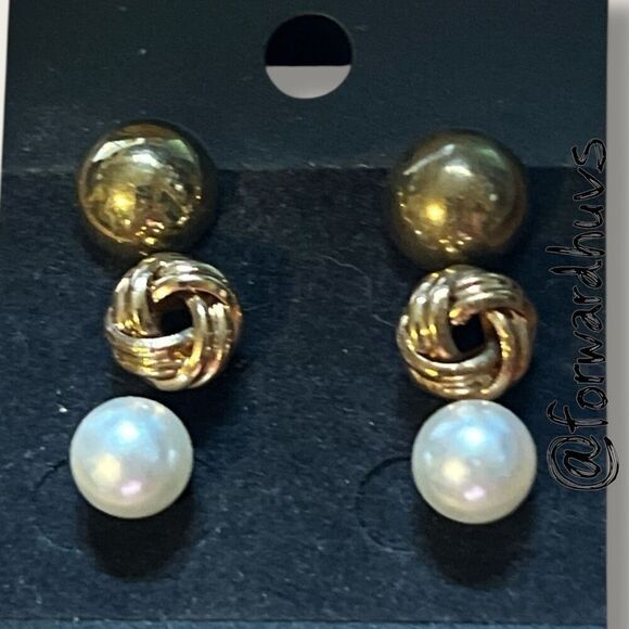 Bundle Sale 3 for $15 | Set of Three Pairs Stud Earrings - Picture 3 of 6